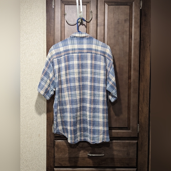 COPY - Miller Gauze textured, button down, men plaid shirt. Size XL. - Picture 5 of 6